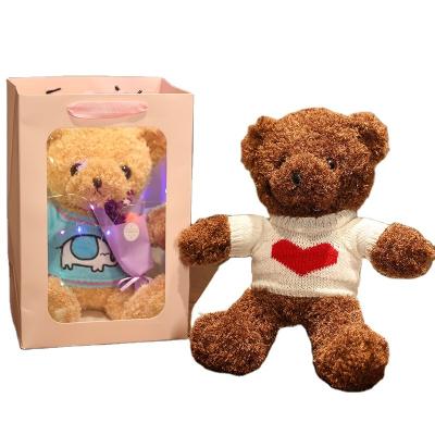 China Different Box Plush Stuffed Plush Small LED Light Bear LED Light Teddy Bear Designs Teddy Bear Gift For Valentine's Day for sale