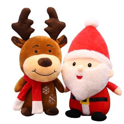 China New Christmas Elf Toy With Red Scarf Soft Embroider Chrismas Christmas Plush Reindeer Custom Logo for sale