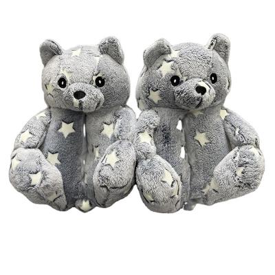 China Fashion Trend New Amazon Hot Sale Winter Plush Teddy Bear Slippers For Women Slippers Animal Indoor Warm Ladies for sale