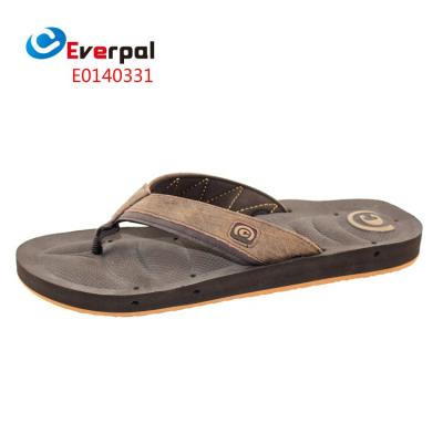 China New Anti-odor Brown Comfortable Men's EVA Flip Flops Emboss for sale