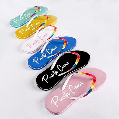 China Nude Beach Men Flip Flops Custom Wedding Flip Flop Slipper, 2021 Fashion Rainbow Beach Eva Sublimation Blanks Clear Woman Flip Flops For Woman for sale