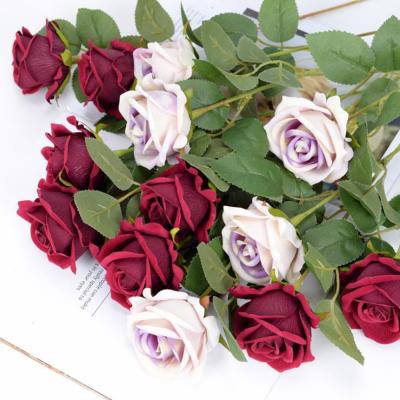 China 100% brand new and high quality fake rose wedding decoration home ministry garden tomb realistic flowers bouquet roses decor real touch artificial roses fake for sale