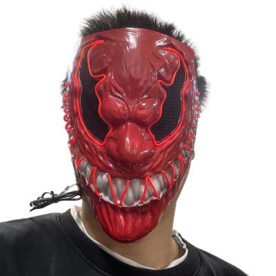 China brand new and high quality 100% latex mask Halloween LED mask costume scary light up mask with 3