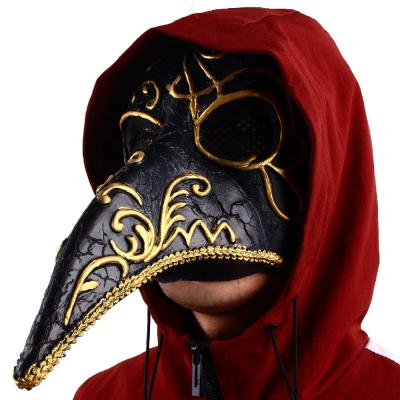 China 100% New Brand And High Quality Mardi Gras Latex Mask Plague Doctor Venetian Long Nose Mask Ball Prom For Adult Men Art Collection Woodpecker Latex Mask Decorative for sale