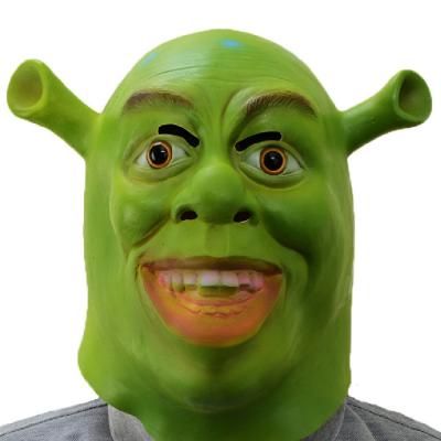 China Handmade Halloween Mask Dropshipping Halloween Mask Cosplay Decoration Shrek Masks Interesting Holiday Carnival Party Latex Prop Halloween Gift for sale