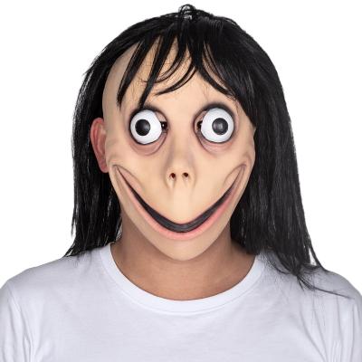 China SCARY Latex Game of Death MOMO Mask Female Ghost Halloween Wig Masks Festival Party Playing Supplies for sale