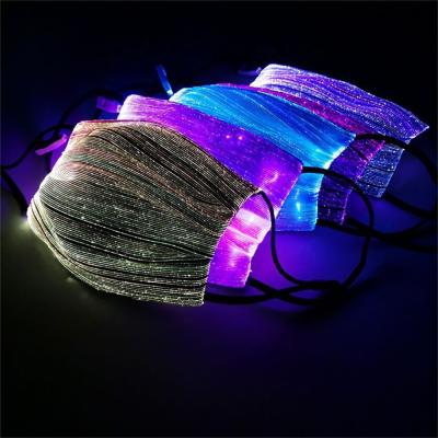 China 100% New Brand and High Quality Light Up Mask Dropshipping LED Face Mask USB Rechargeable Programmable Rechargeable Fiber Optic Glowing Led Light Up Mask Party Masks for sale