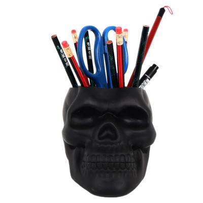 China 100% New Brand and High Quality Skull Pen Holder Makeup Organizer Kuman Latex Mask Dropshipping Skull Makeup Brush Holder Skull Vase (CHOOSE) for sale