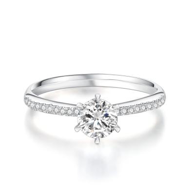 China Lab Grown Diamond Ring in Romantic 18K White Gold for Gifts and Parties NGTC Certified Round Synthetic Diamond ring for sale