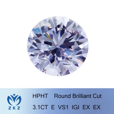 Chine couleur blanche de coupe brillante des diamants 3.1Ct développée par laboratoire lâche synthétique à vendre