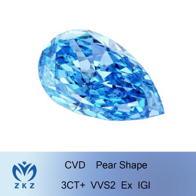 China 10 Mohs Pear Cut Lab Created Diamond Big Size VVS2 Clarity Grade for sale