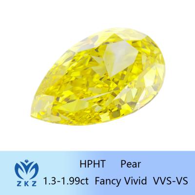 Κίνα 1.3ct-1.99ct HPHT Pear Loose Lab Δημιουργήθηκε Κίτρινο Διαμάντι με Πιστοποίηση IGI προς πώληση