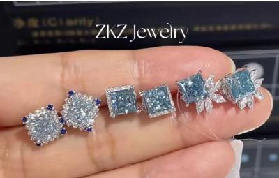 China Princess Cut Diamond Earring Stud Lab Engineered Diamonds Diamond Studs Diamonds Jewelry for sale