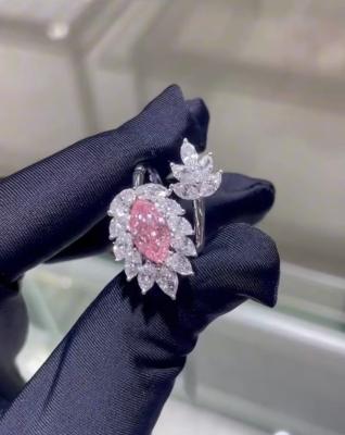 Cina Marquise CVD Lab Grown Diamond Jewelry Pink Diamond Ring 18k White Gold Custom Jewelry in vendita