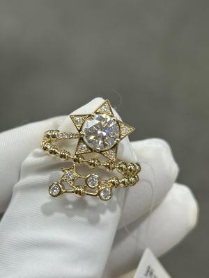 China Anel de diamante de forma redonda de laboratório para presente Estrela de moda Anel Estrela Anel à venda