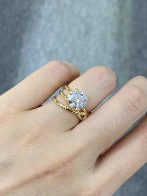 Cina 3ct rotondo di taglio brillante laboratorio CVD diamante con certificato IGI 18k anello d'oro giallo in vendita