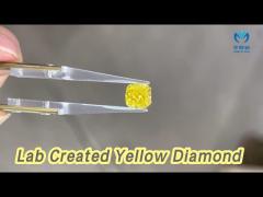 Cushion Loose Lab Created Yellow Diamond 2 Carats HPHT Synthetic