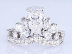 18k Crown Style Lab Grown Diamond Ring Beautiful Women Princess Design White Lab-Grown Diamond Ring