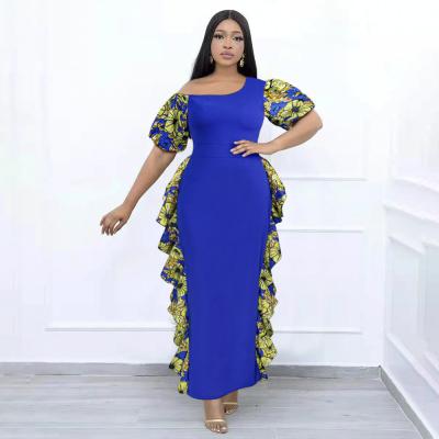 China Anti-Static Dashiki Print Wax Dress For Summer Ankara Clothes African Fashion Design Dresses For Ladies for sale