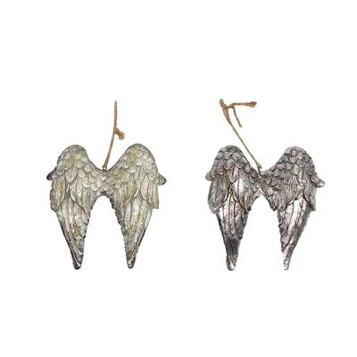 China Christmas Hanging Angel Wings Resin Christmas Hanging Decoration Angel Wings for sale