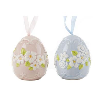 China Europe Ceramic Porcelain Egg Pastel Floral Ornaments for sale