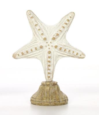 China Wedding Gifts Keepsakes Decorative Table Top Distressed White Resin Starfish For Wedding Gift for sale