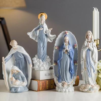 China Europe Ceramic Decor Christian Jesus Statue Ornaments Catholic Religious for sale