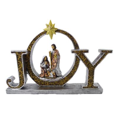 China Joy Nativity Figurine Resin Christmas Nativity Statues Resin Christmas Statue With Holy Family for sale