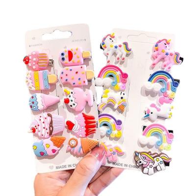 China 10pcs Colored Hair Pin Set Lovely Children Hair Accessories Girl's Platypus Hairpins Without Hurt Hair for sale