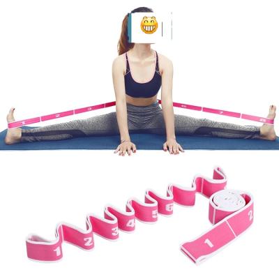 China Portable Polyester Latex Elastic Latin Dance Stretch Tension Bands Loop Pilates Resistance Bands Yoga Strap for sale