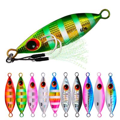 China New type saltwater fish metal squid skirt luminous color fishing lures bionic fish lead lure bait for sale