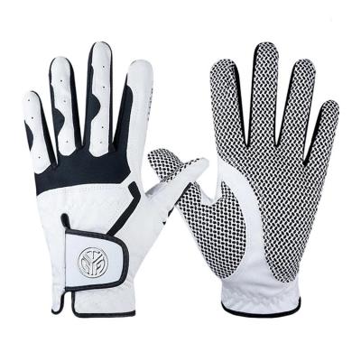 China Soft Comfortable Feeling White Color Personalized Soft Breathable Non-slip Sports Golf Gloves for sale