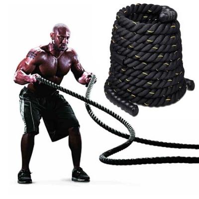 China Durable Strand Twisted Polyester Heavy Duty Battle Power Training Workout Ropes Gym Fitness Equipment for sale