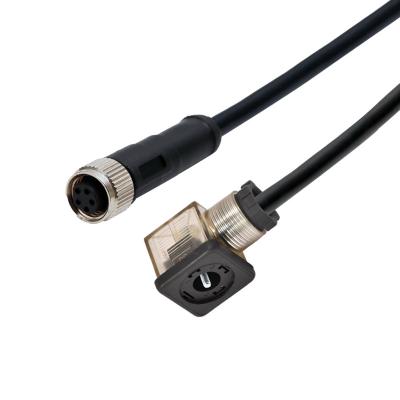 China Industrial A Since C M12 Magnetic Sensor Cable Connector To DIN43650A Solenoid Valve Connector Plug Base for sale