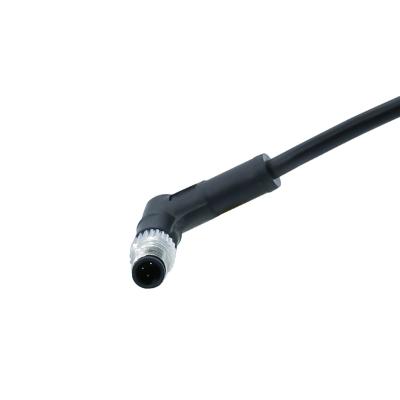 China Waterproof Automotive Electrical Female To Male 3pin Cable With M5 Connector Customized Automotive Right Angle Wire Connectors for sale