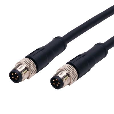 China Automotive Male Molding Type M8 5pin Waterproof Shielded Sensor Cable for sale