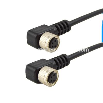 China M8 Automotive Shielded 4 Pin Female Right Angle Molded Magnetic Cable Connector Power Connector for sale