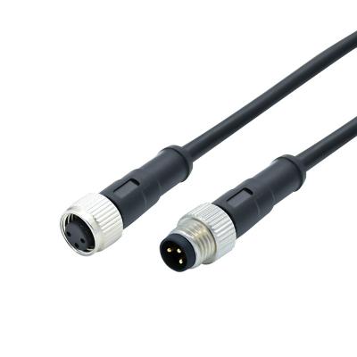 China Industrial Use RoHS Molded Waterproof Cable IP68 M8 3pin Male And Female Connector Connector for sale