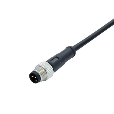 China Industrial Use Waterproof Cable IP67 M8 3pin/4pin Male Straight Molding Connector for sale