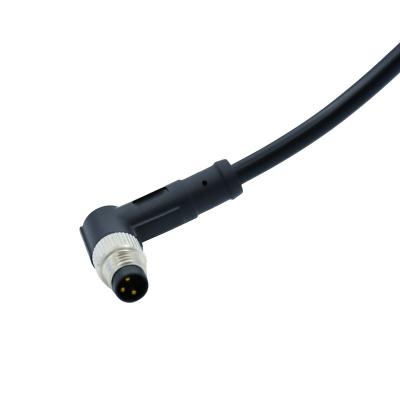 China Automotive industry M8 waterproof cable 3pin male/female bend with shield can be customized connector for sale