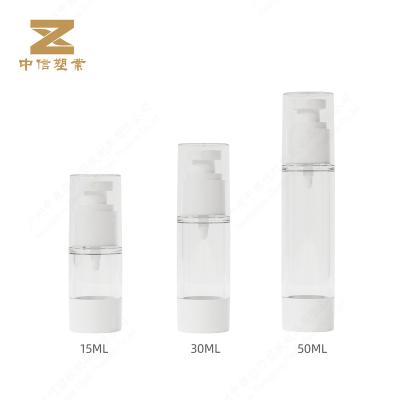 Κίνα Cosmetic flat head transparent airless bottle pp AS 15/30/50ml plastic bottle with sprayer προς πώληση