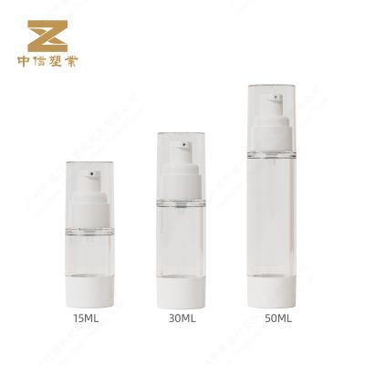 중국 Cosmetic transparent lotion airless bottle AS pp 15/30/50ml plastic travel bottle with pump for cosmetic 판매용