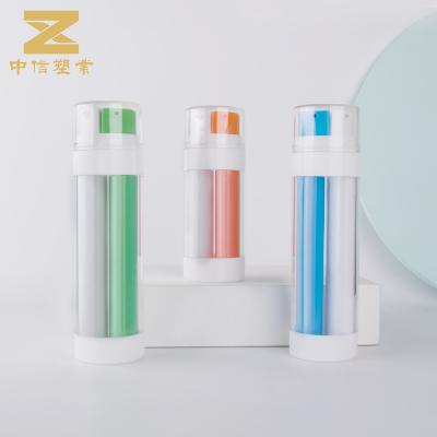 China PET 30/50ml Double Tube Cosmetic Essence Bottle Acrylic Skin Care Packaging for sale