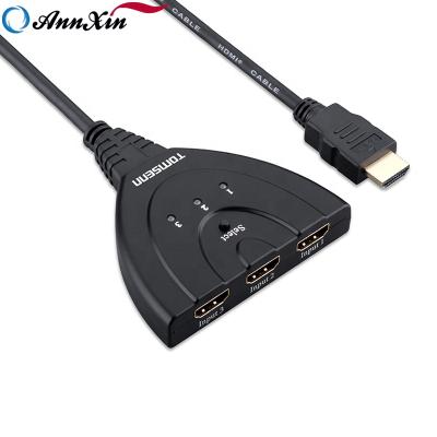 China Multimedia 4k X 2k 3 in 1 HDMI Male to 3 HDMI Changer Splitter Adapter Left Female Cable 1080P for HDTV for sale