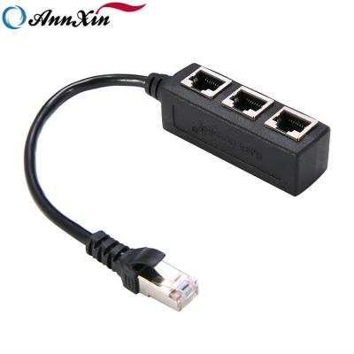 China Hot Selling Router Model RJ45 Male To Female Splitter 3 Adapter Cable CAT7 Network Ethernet Extension Patch Cable for sale