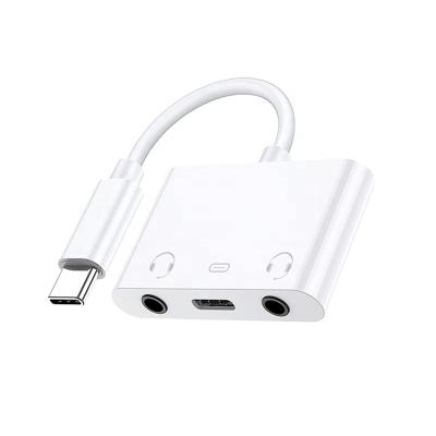 China Wholesale Speaker 3 in 1 USB C Type-C to Type C Earphone 3.5mm Audio Adapter for sale