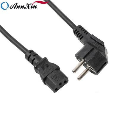 China Home Appliance 250V 1.5M PVC Black Three Core Environmental Protection EU Plug Standard AC Power Tie Down Cable For Home Appliance for sale