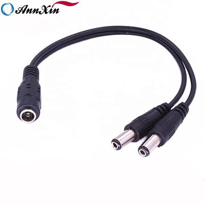 China Industrial 1 Female to Male 2 5.5 x 2.1mm Jack DC Power Splitter Adapter Cable for CCTV Camera for sale