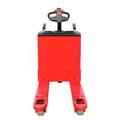 China electric pallet truck 1.5ton 2 ton side protection lifting reuck with standing pallet truck for sale