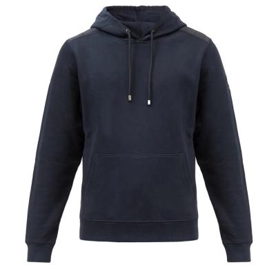 China 100% Terry Fleece Thick Basic Sweatshirt Drawstring Hooded Hoodies Anti-Shrink Men's Navy Blue Classic Tank Top Cotton for sale